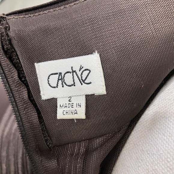 Cacheé Brown Halter Neck Ruched Mermaid Gown Formal Evening Dress Size 2 - Picture 5 of 14